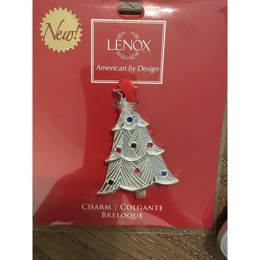 NEW 2 Lenox Charms Christmas Ornaments Jeweled Wreath & Christmas Tree